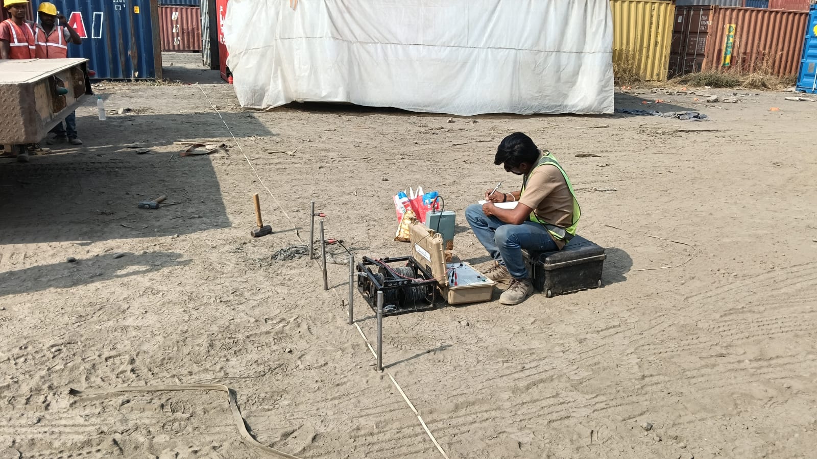 JNPT Mumbai geotechnical investigation photograph