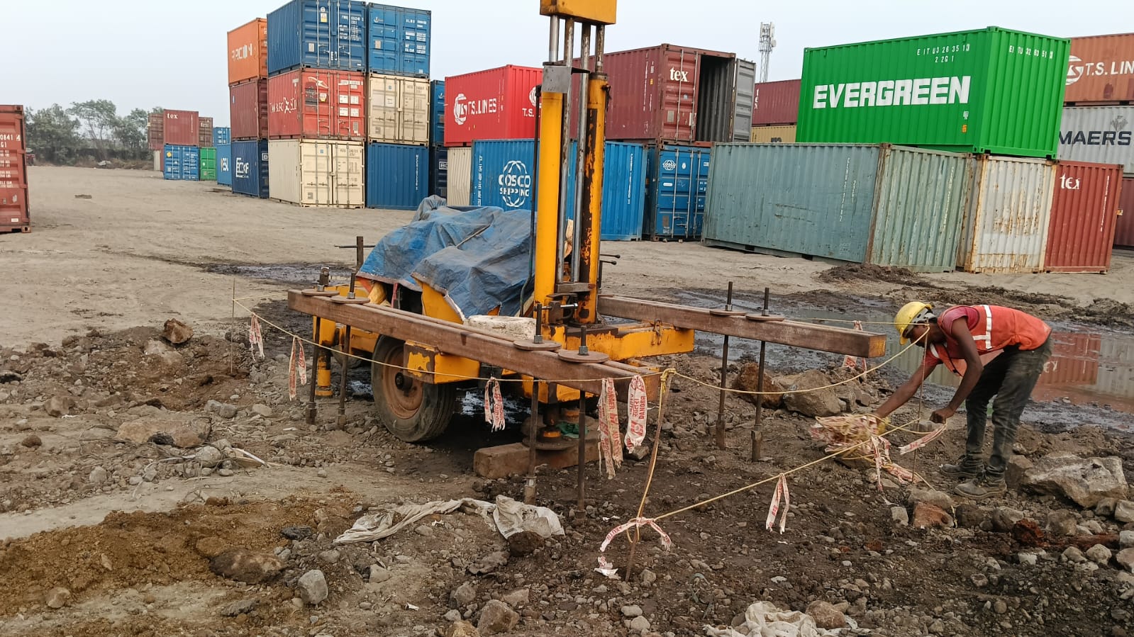 JNPT Mumbai geotechnical investigation photograph